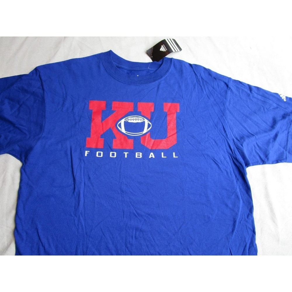 Adidas Men's Large Kansas Jayhawks Short Sleeve Tee T-Shirt TShirt‎ NEW